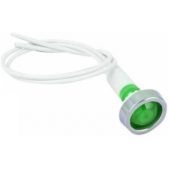 Segnalatore Spia Luminosa con Fili a Tenuta Stagna Lente Rossa o Verde da 24V - 2