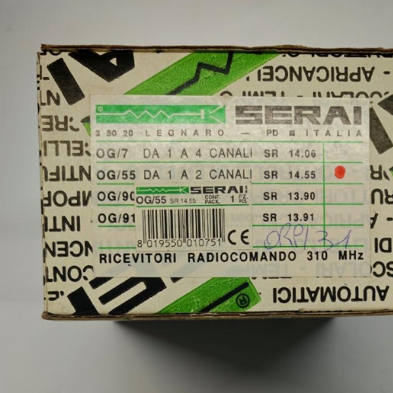 Serai OG55 Ricevitore Radiocomando Mono Bicanale da 1 a 2 Canali SR 1455 da Esterno 310MHz per cancelli portoni cancello - 2