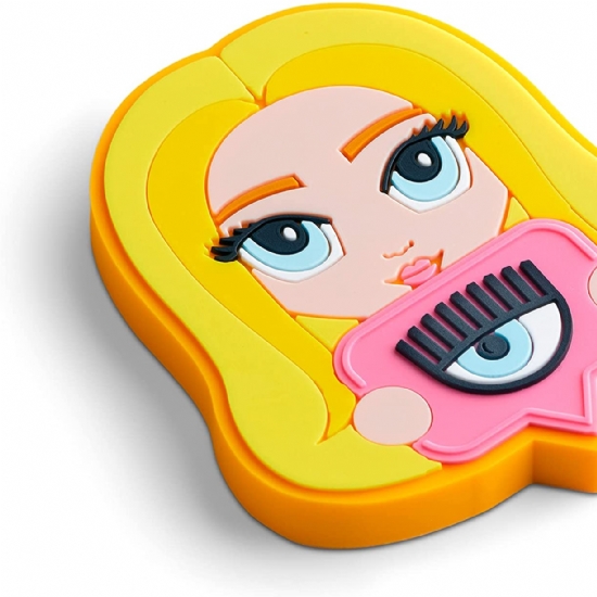 Set 4 Gomme in Vinile - CHIARA FERRAGNI - Scuola Fashion Blogger - Boss Babe - Eyelike - Argento Rosa Giallo Azzurro - 2