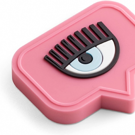 Set 4 Gomme in Vinile - CHIARA FERRAGNI - Scuola Fashion Blogger - Boss Babe - Eyelike - Argento Rosa Giallo Azzurro - 2