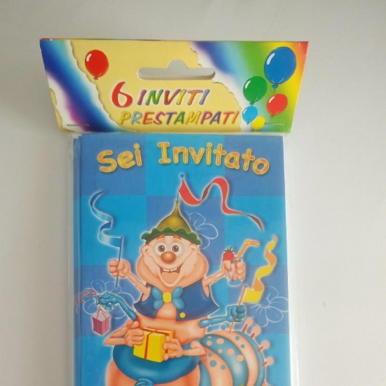 Set 6 Inviti Prestampati con Busta Festa Compleanno Bambini a Tema  Animali Circo e Pagliaccio  - 2