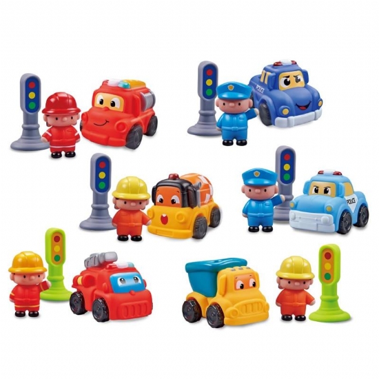 Set Gioco Teorema Mezzi Broom Broom Spingi Lancia e Vai Veicolo in Vinile Blu - 2