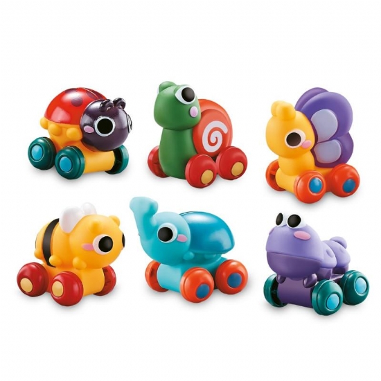 Set Gioco Teorema Tre Animali Broom Broom Spingi Lancia e Vai in Vinile - 2