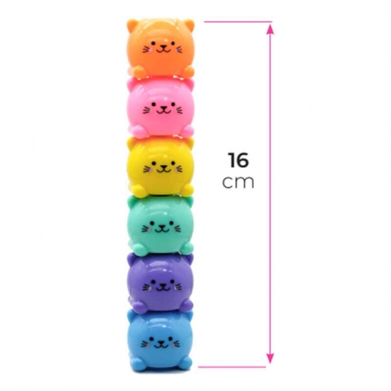 Set Mini Evidenziatori Componibili Faccine COLORXYOU Colori Assortiti Fluo - 2