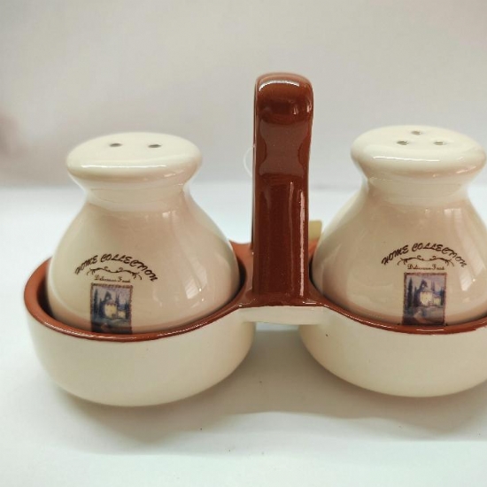 Set Saliera Pepiera in Ceramica  Terracotta Stile Villaggio Italiano - 1