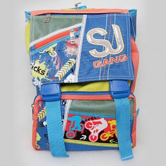 Seven - Zaino SJ Gang Sdoppiabile Estensibile Colore Blue Azzurro Blu  Verde Arancione - 1