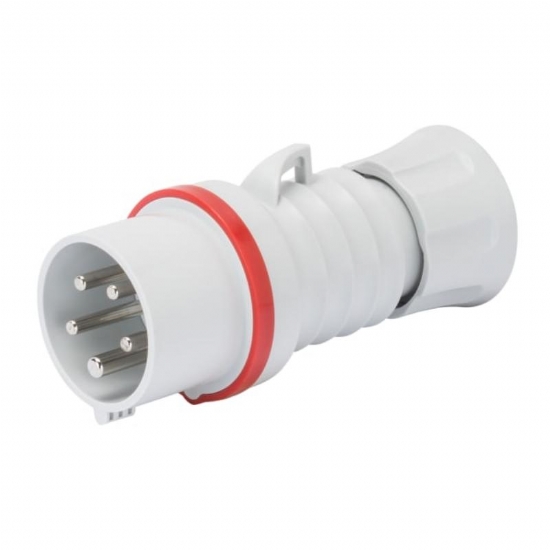  Spina Mobile Diritta Gewiss GW60009H  HP IP44 IP54 3P N T 16A 380 415V 50 60HZ Rosso 6H Cablaggio a Vite - 1