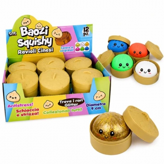 Squishy Ravioli Cinesi Baozi Antistress Trova i Rari Glitter 9 cm - 1