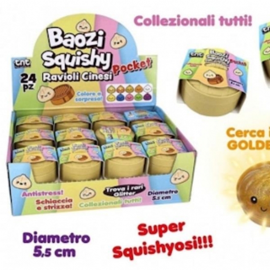 Squishy Ravioli Cinesi Baozi Antistress Trova i Rari Glitter 5 5cm - 2
