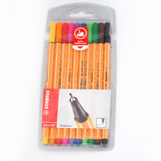Stabilo - Point 88 - Confezione 10 Penne extra fine - colori vivaci - 1
