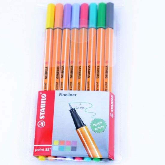 Stabilo - Point 88 - Confezione 8 Penne extra fine - colori pastello - 1