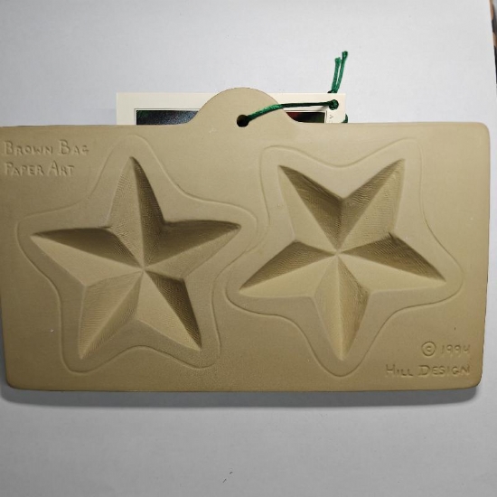 Stampo Brown Bag Paper Art Ceramica Rettangolare Stelle 24x13 cm per Creare Biglietti Decorazioni - 2