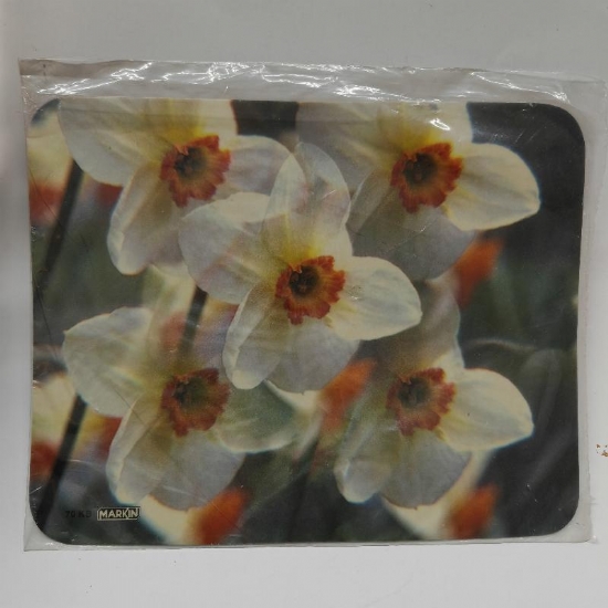 Tappettino Mouse Markin Fantasia Floreale PVC Lavabile Diametro 210mm o 240x190mm - 1