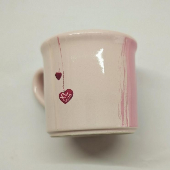 Tazze Auguri Preziosi da Caffe XL Love Mug Ceramica Rosa con Cuori - 2