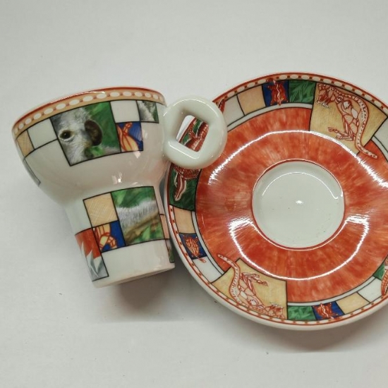Tazzine Caffe Vip di Seltmann Weiden Espresso Piu 5039 in Porcellana Tedesca con Piattino Varie Decorazioni da Collezione Vintage - 1