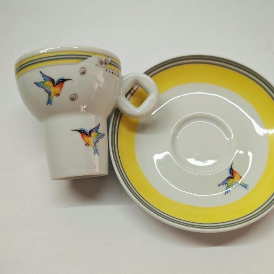 Tazzine Caffe Vip di Seltmann Weiden Espresso Piu 5039 in Porcellana Tedesca con Piattino Varie Decorazioni da Collezione Vintage - 2