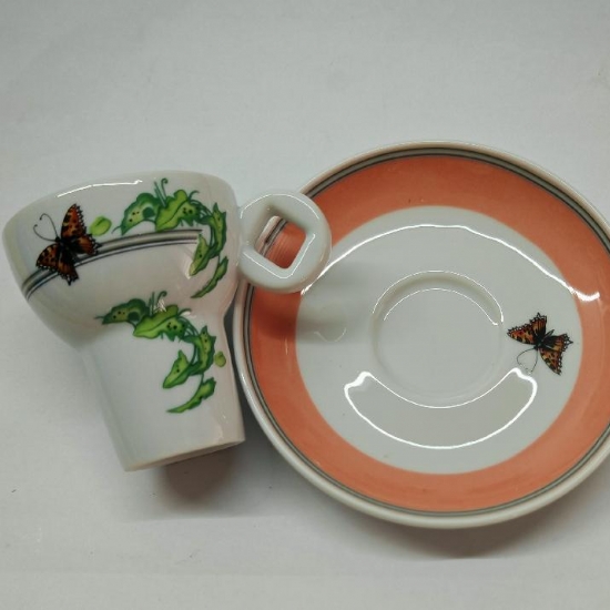 Tazzine Caffe Vip di Seltmann Weiden Espresso Piu 5039 in Porcellana Tedesca con Piattino Varie Decorazioni da Collezione Vintage - 2
