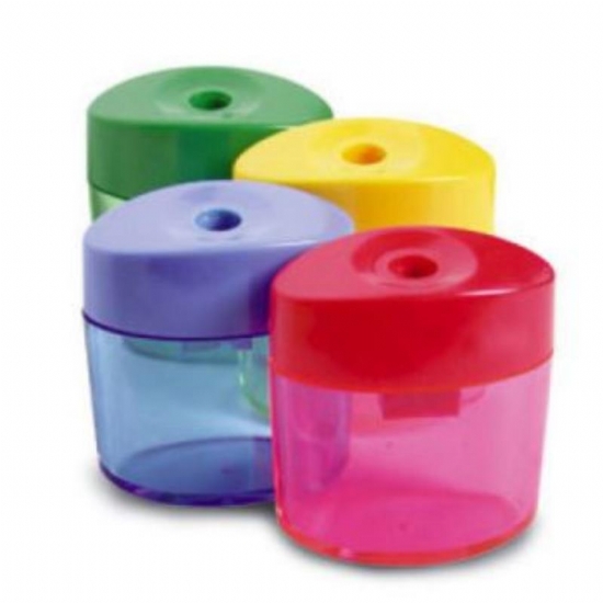 Temperamatita School Speed 1 Foro con Contenitore Trasparente Colori Assortiti - 1