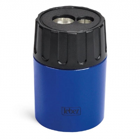 Temperamatite Lebez 430  2 Fori con Contenitore Colori Bianco Blu - 1