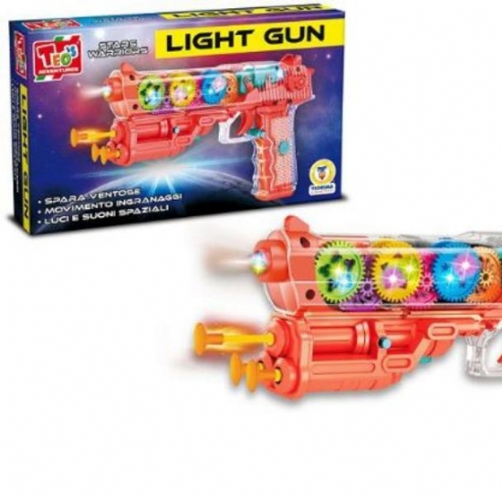 Teorema Teo Pistola Trasparente Ingranaggi Spara Ventose Luci Suoni  - 1