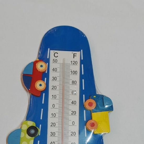 Termometro per Bambini a Forma di Strada con Macchine e Fiori - 1