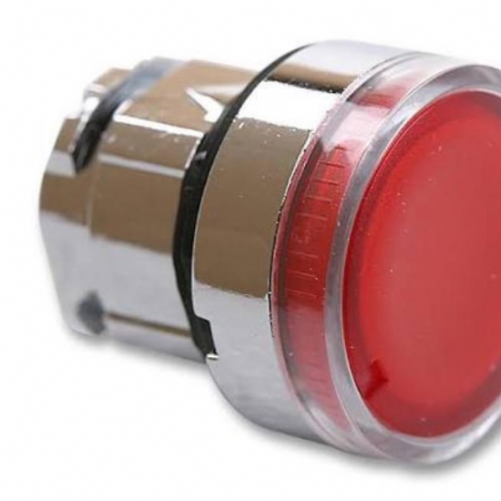 Testa Pulsante Luminoso Schneider Telemecanique  ZB4BW34 ad Impulso Luminoso Senza Marcatura Diametro 22mm Colore Rosso - 1