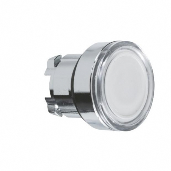 Testa Pulsante Luminoso Schneider Telemecanique  ZB4BW31 ad Impulso Luminoso Senza Marcatura Diametro 22mm Colore Bianco - 1