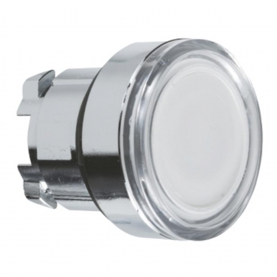 Testa Pulsante Luminoso Schneider Telemecanique  ZB4BW313 ad Impulso Luminoso Senza Marcatura Diametro 22mm Colore Bianco per Led Universale - 1