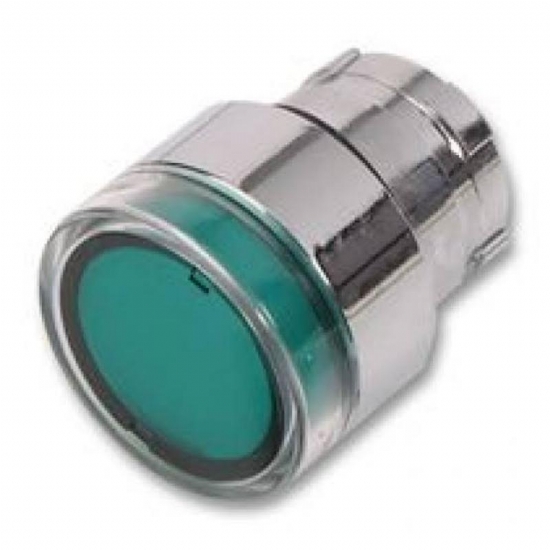 Testa Pulsante Luminoso Schneider Telemecanique  ZB2BW33 ad Impulso Luminoso Senza Marcatura Diametro 22mm Colore Verde - 2