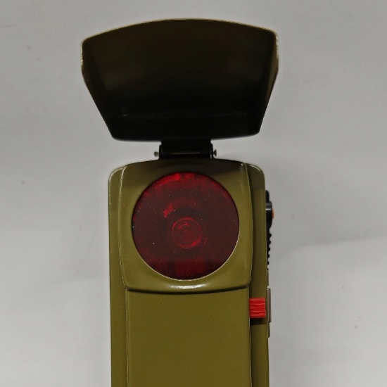 Torcia Lyvia Militare Vintage in Metallo con Cursore di Segnali Colorati Verde Rosso - 2