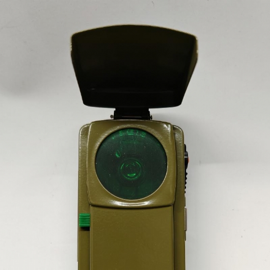 Torcia Lyvia Militare Vintage in Metallo con Cursore di Segnali Colorati Verde Rosso - 2