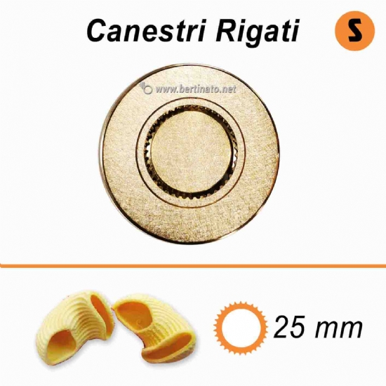 Trafila in Bronzo Speciale Canestri Rigati o Pipe Rigate - La Fattorina Macchina per fare la pasta fresca  - 2