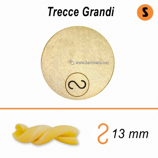Trafila in Bronzo Speciale Pasta Trecce grandi Treccia gigante - La Fattorina Macchina per fare la pasta fresca  - 1