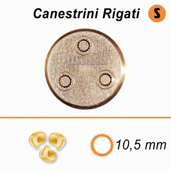 Trafila in Bronzo Speciale Pipe Rigate o Canestrini Rigati - VIP4 Macchina per fare la pasta fresca  - 1