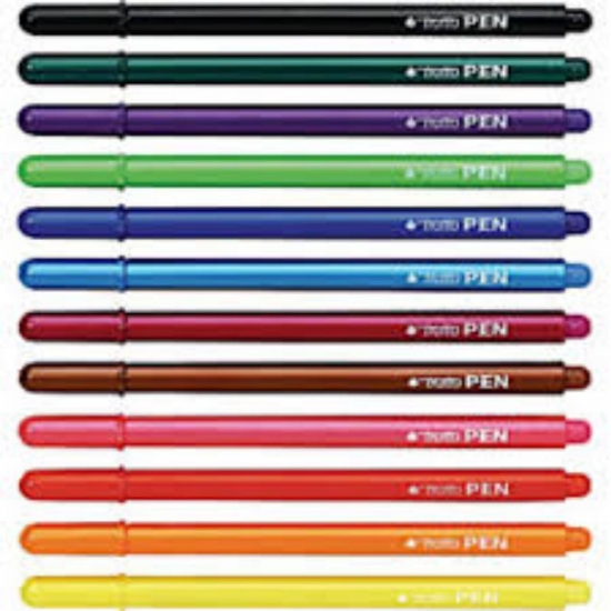 Tratto Pen  penna pennarello punta fina Blu Nero Rosso Verde  Giallo Marrone - 1