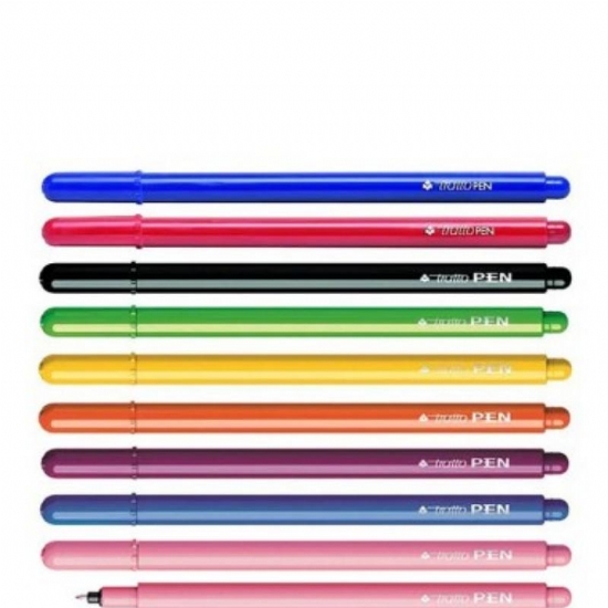 Tratto Pen  penna pennarello punta fina Blu Nero Rosso Verde  Giallo Marrone - 2
