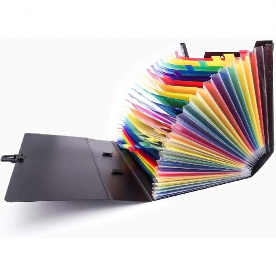 Valigetta Portadocumenti Lebez con 25 Tasche Colorate Formato A4 Colori Rosso e Nero - 2