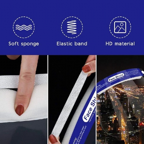 Visiera Protettiva Trasparente Schermo Facciale Parafiato Antiappannamento 1 Pezzo - 2