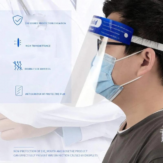 Visiera Protettiva Trasparente Schermo Facciale Parafiato Antiappannamento 1 Pezzo - 2