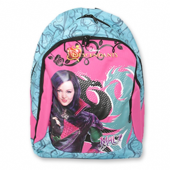 Zaino Scuola Descendants - Mal Colore Rosa Viola Verde Azzurro - Originale Disney - 1