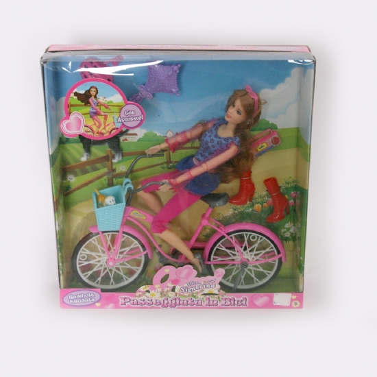 Bambola simile Barbie - Passeggiata in Bici con Cane e Accessori - 1