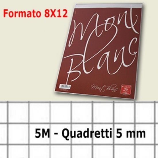 Block Notes Blocco - 70 Fogli 8X12 mm Scuola a Quadretti 5M - 65 grammi  - 1