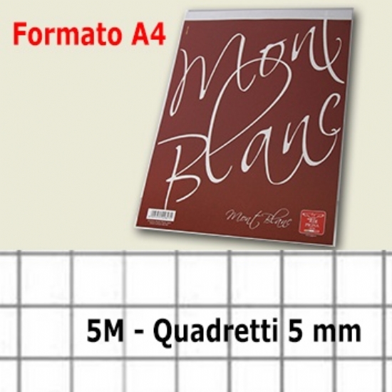 Block Notes Blocco - 70 Fogli A4 Scuola a Quadretti 5M - 65 grammi - 1