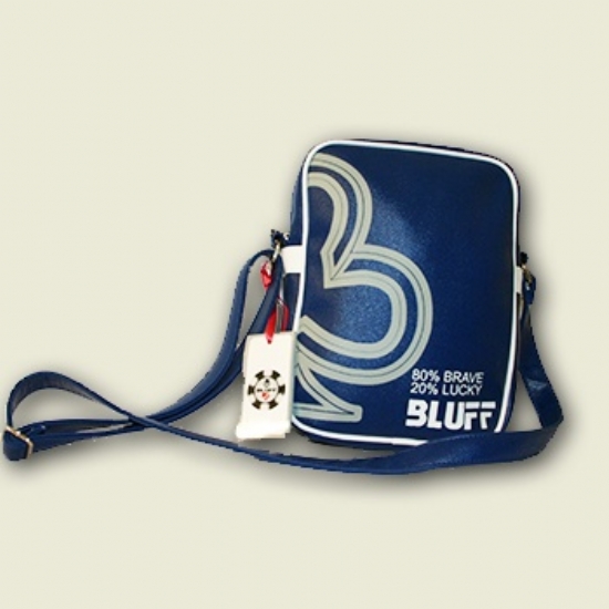 Borsa a tracolla piccola Blu Bianco Poker - Bluff - 1