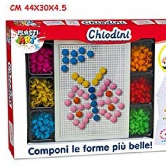 Chiodini - Teorema - Plasti Art - Gioco in scatola - Bambino Bambina - Colori Rosso Giallo Blu Verde Rosa Fuxia Arancione Azzurro - 1
