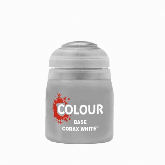 Colore Citadel Base grigio bianco Corax White da 12ml per pittura miniature Warhammer opaco e uniforme - 1