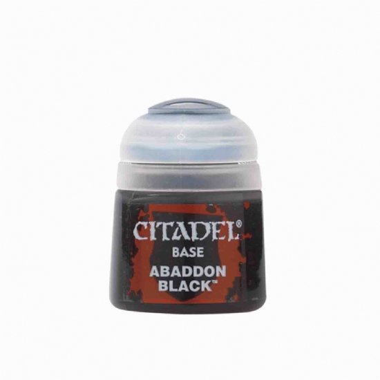 Colore Citadel Base nero Abaddon Black da 12ml per pittura miniature Warhammer opaco e uniforme - 1