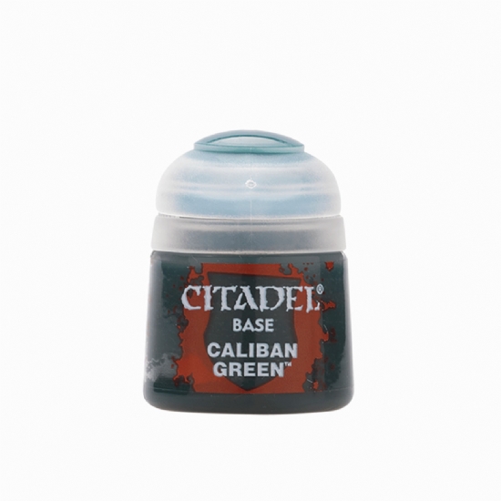 Colore Citadel Base verde scuro Caliban Green da 12ml per pittura miniature Warhammer opaco e uniforme - 1