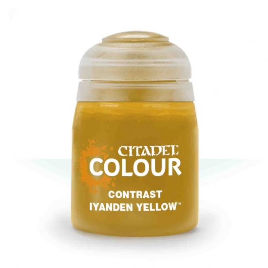 Colore Citadel Contrast giallo Iyanden Yellow da 18ml per pittura veloce semplice miniature Warhammer opaco e uniforme - 1