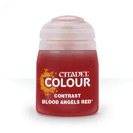 Colore Citadel Contrast rosso sangue Blood Angels Red da 18ml per pittura veloce semplice miniature Warhammer opaco e uniforme - 1